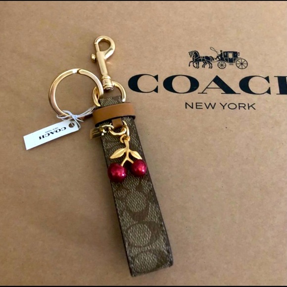 Authentic Coach signature cherry Charm Keychain - Picture 1 of 5
